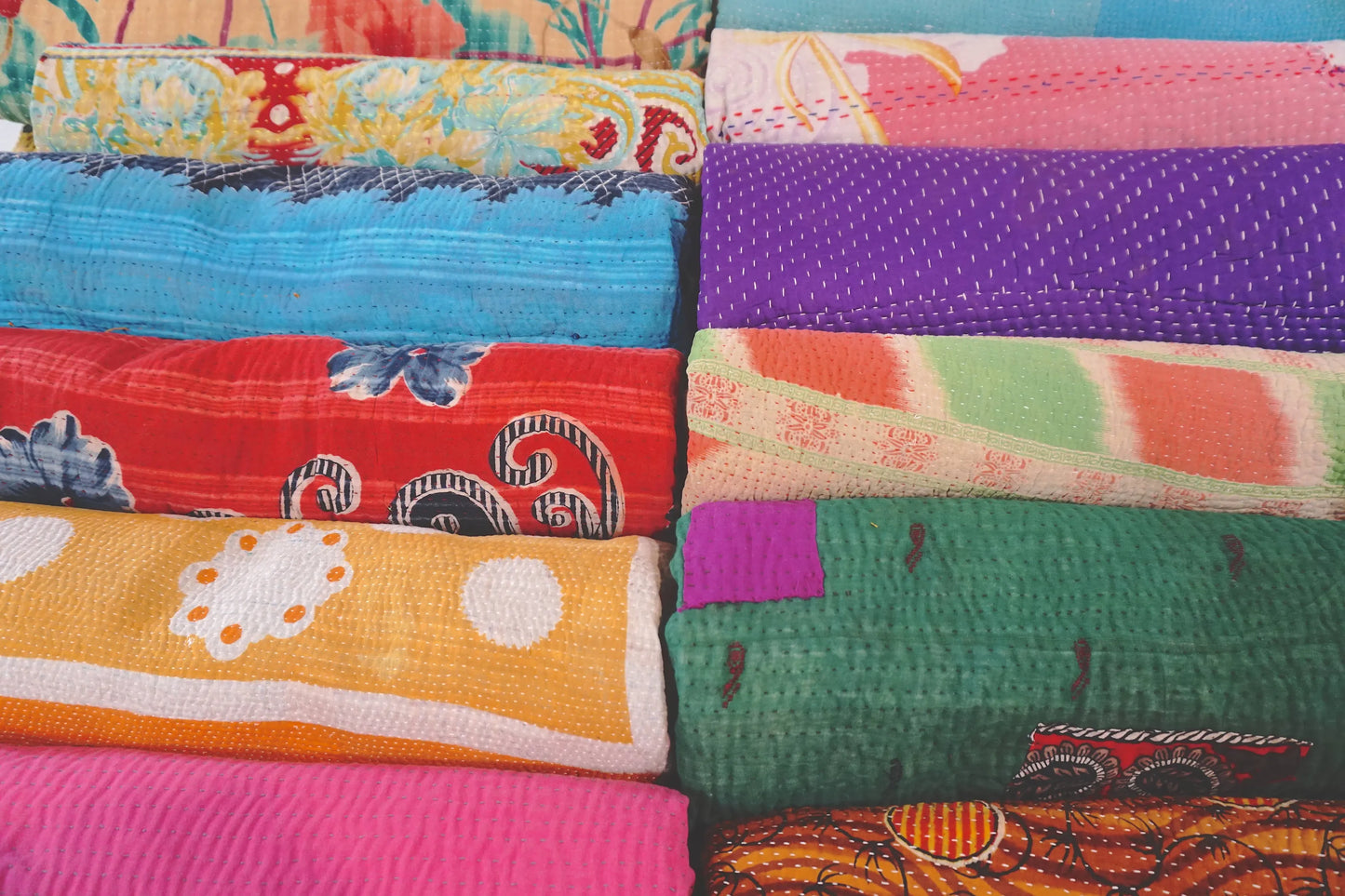 One Of A Kind 12 PK or 6 PK Vintage Kantha Blanket