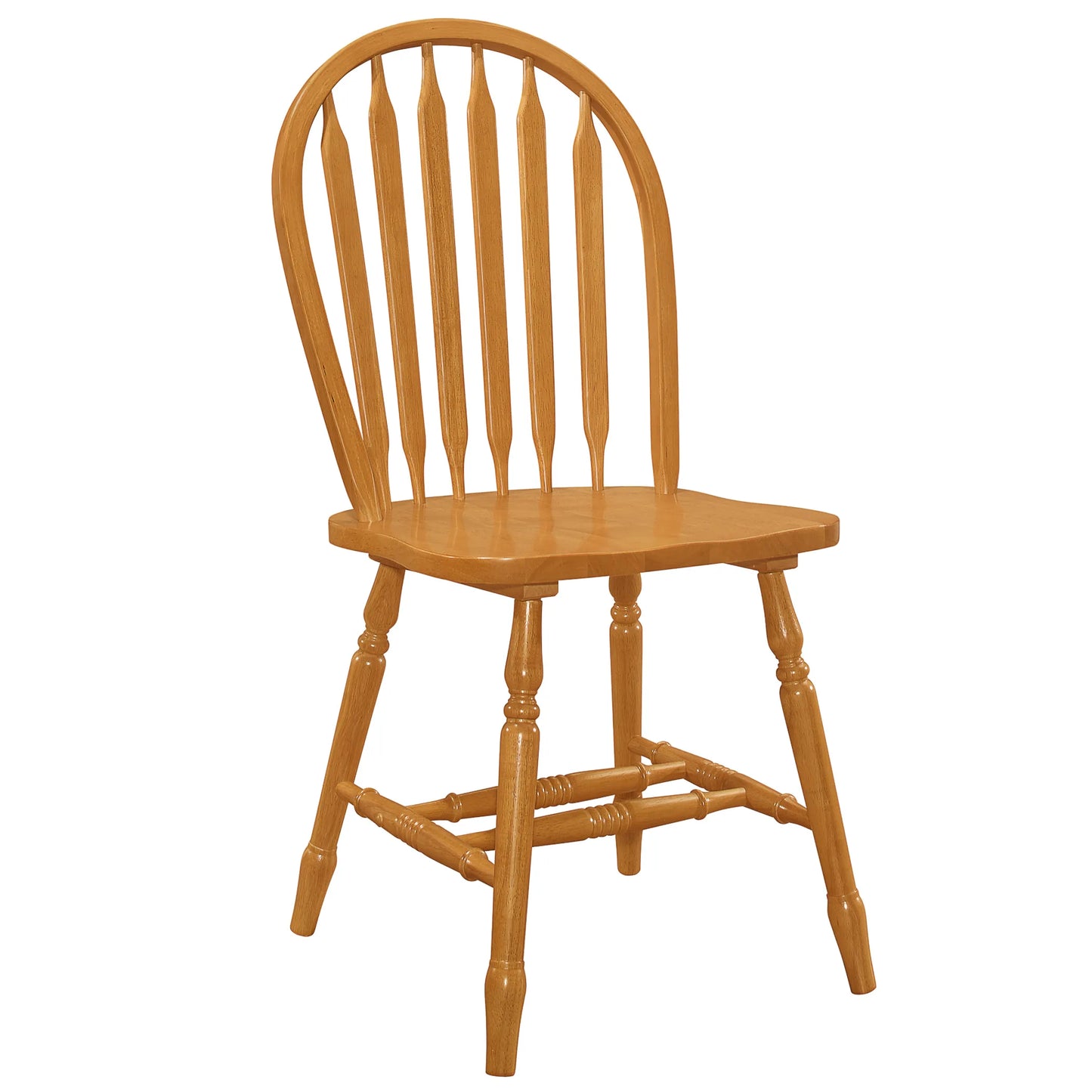 Sunset Trading Oak Selections Windsor Arrowback Dining Chair | Light Oak Finish Solid Wood | Set of 4 Sidechairs