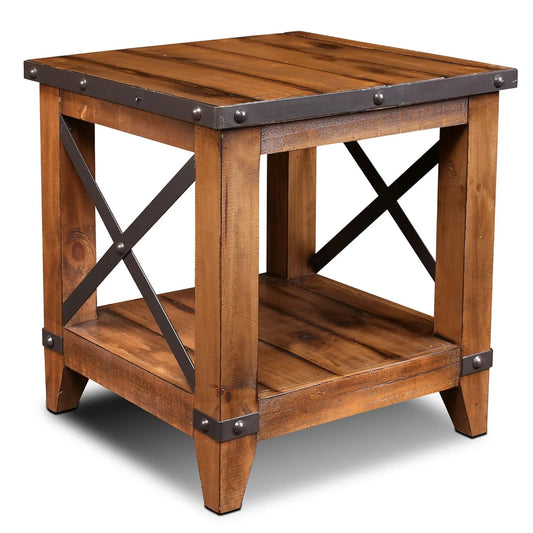 Sunset Trading Rustic City End Table with Shelf