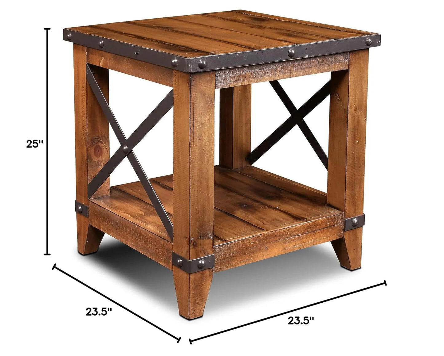 Sunset Trading Rustic City End Table with Shelf