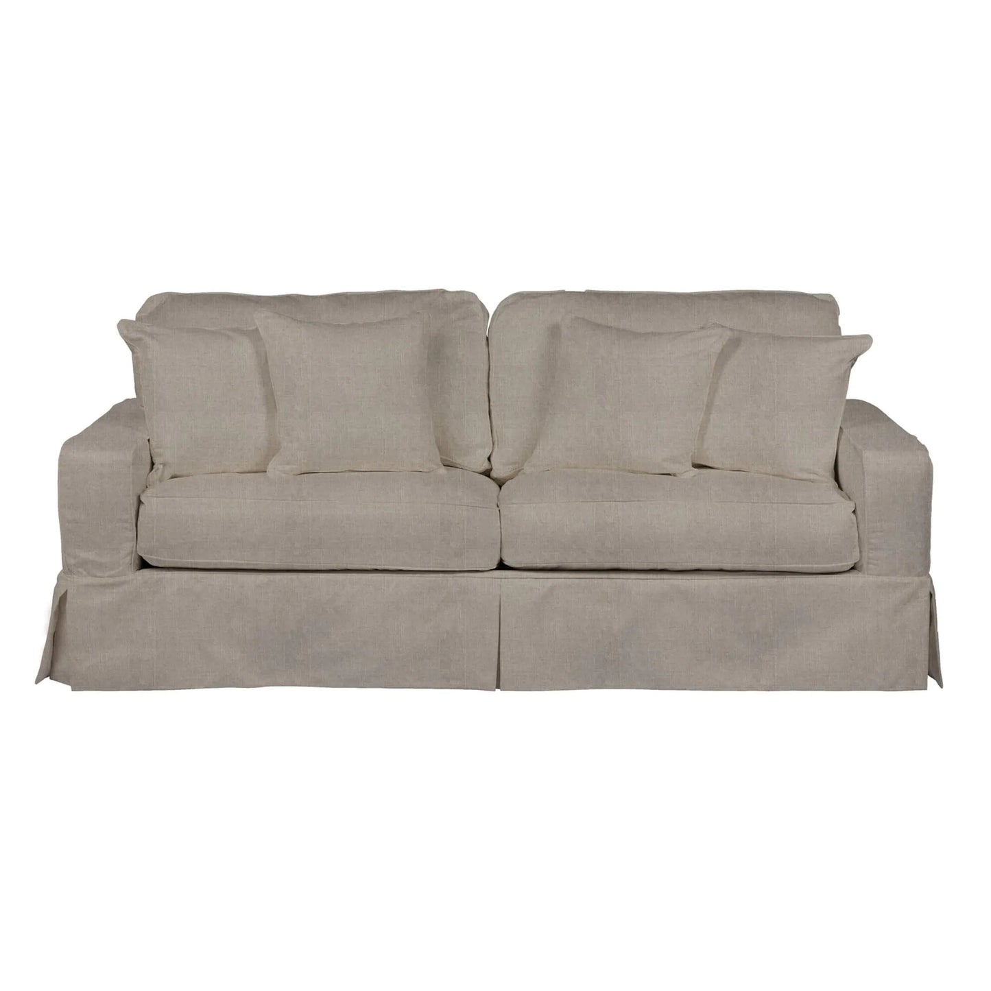 Sunset Trading Americana Replacement Slipcover Only for Box Cushion Track Arm Sofa | Light Gray