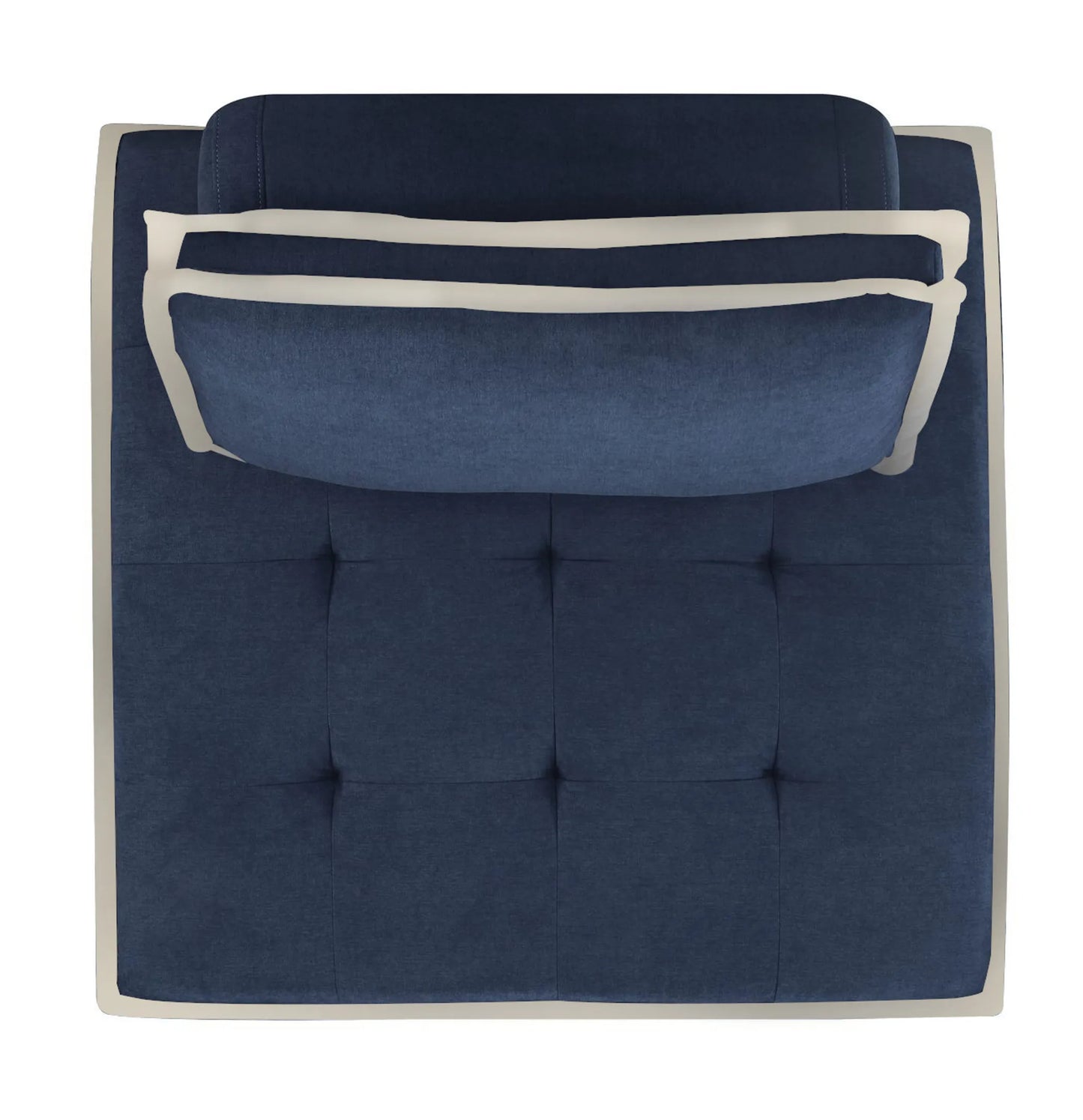 Sunset Trading Pixie Armless Accent Chair | Modular Sectional Seating | Navy Blue and Cream Fabric