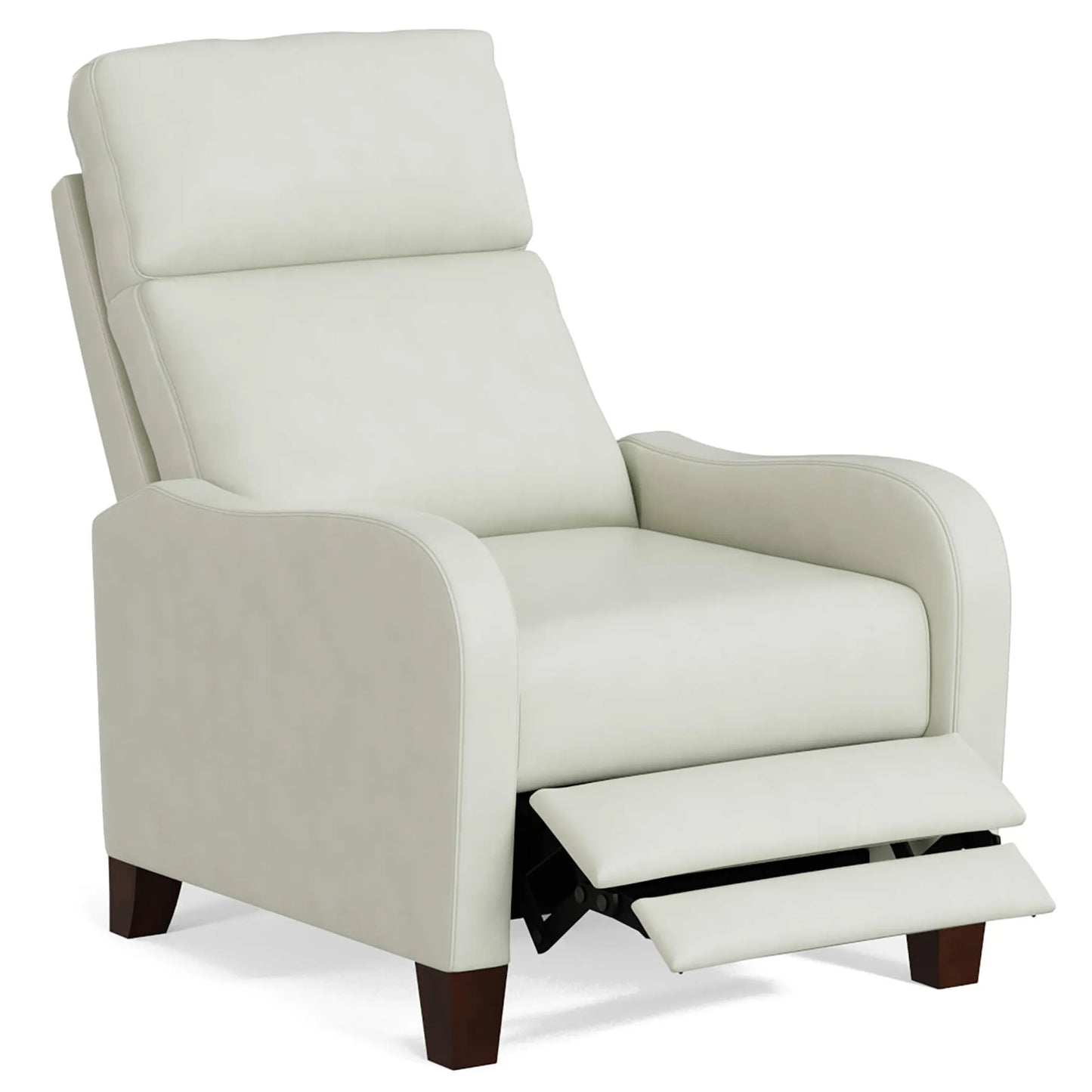 Sunset Trading Dana Pushback Leather Recliner | Pearl White